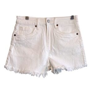 Blank NYC Womens Y2k Travel Casual Denim The Reeva Cut Off Short White Size 26
